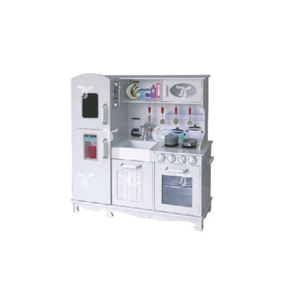 BYFT White Kitchen Set With Fridge & Oven