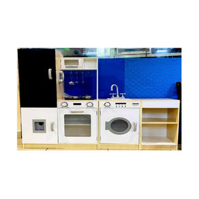 BYFT White Kitchen Set With Fridge & Washing Machine