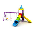 BYFT Two Slide And 3 Kids & Adult Swings Playground