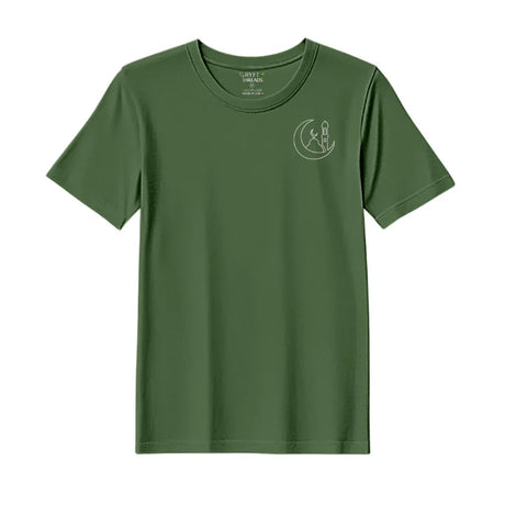 BYFT Threads Embroidered For You T-Shirt - Moonlit Mosque Outline Designed