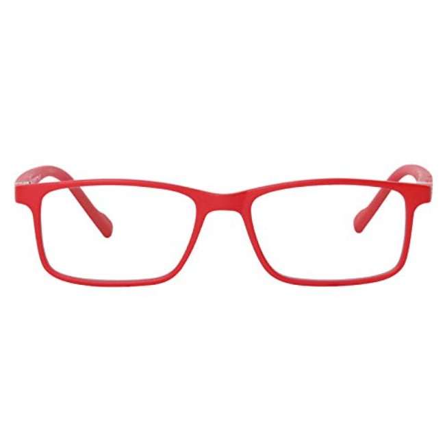Tom Oliver Junior - Blue Light Blocking Lightweight Computer Screen Glasses- Rectangle - Red