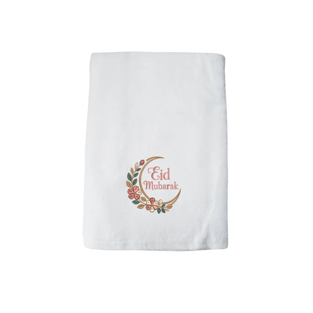 BYFT Iris Embroidered For You - Floral Eid Mubarak Designed Towel