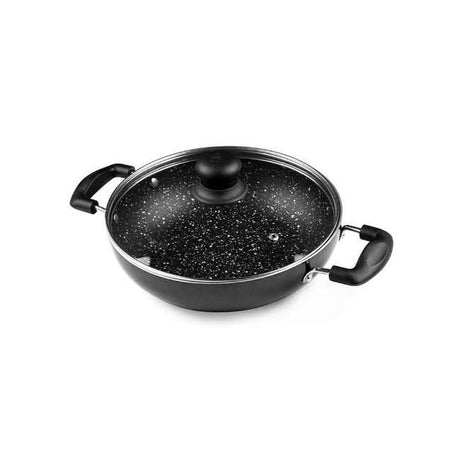 G-Happy Home Non-Stick Kadahi 24cm with Lid & Induction Base | Durable Cooking Pot for Even Heat