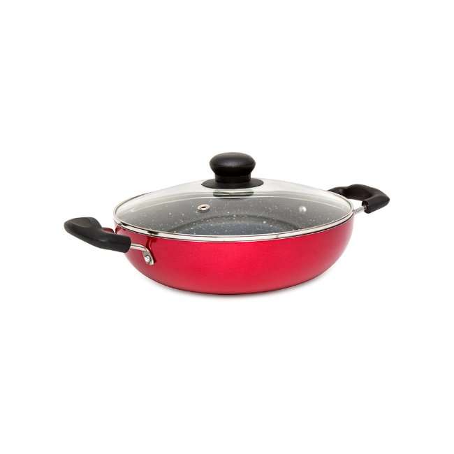 G-Happy Home Non-Stick Kadahi 24cm with Lid & Induction Base | Durable Cooking Pot for Even Heat