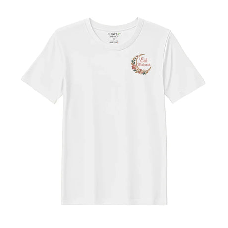 BYFT Threads Embroidered For You T-Shirt - Floral Eid Mubarak Designed