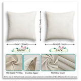 BYFT Imitation Linen Pillow Covers(without Insert) Ramadan and Eid Decorative Patterns, Single-Sided Print, 45 x 45 Cm Set of 02 Pcs