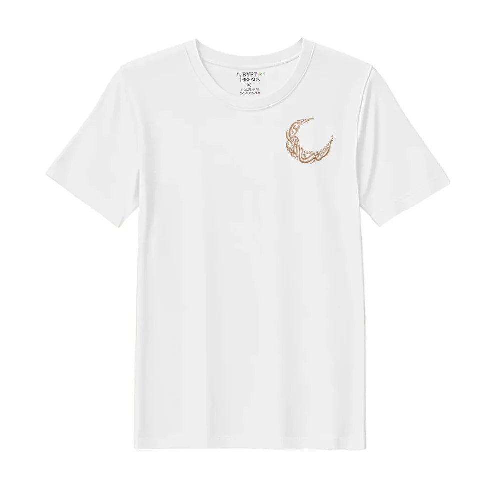 BYFT Threads Embroidered For You T-Shirt - Golden Crescent Noor Designed