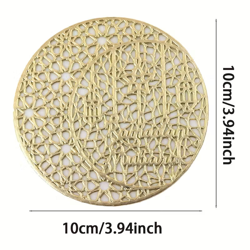 BYFT Star and Moon PVC Golden Foil Hollow Coasters Set of 06 Pcs