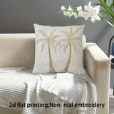 BYFT 2D Flat Contemporary Pillow Cover Palm Tree Pattern (Insert Not Included) Set of 01 Pcs
