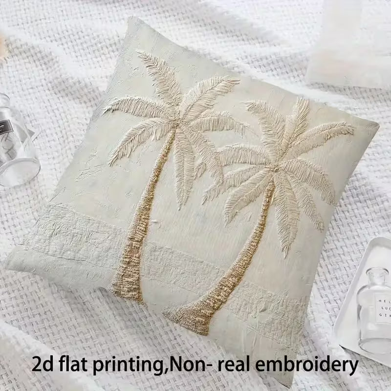 BYFT 2D Flat Contemporary Pillow Cover Palm Tree Pattern (Insert Not Included) Set of 01 Pcs