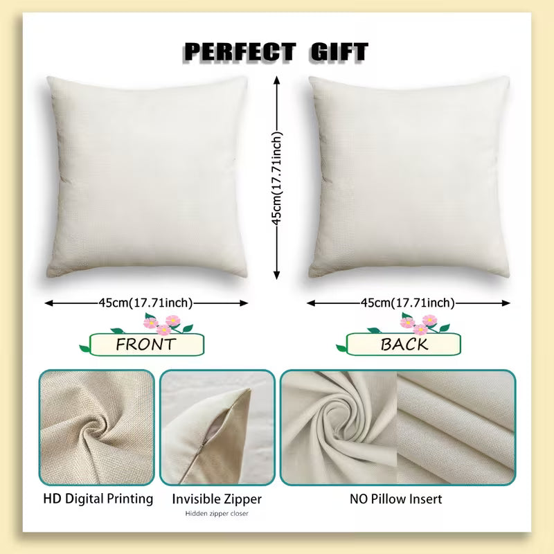 BYFT Eid-Themed Pillow Covers with Beige Background, Featuring Exquisite Ramadan Lantern and Floral Patterns,(Pillow Inserts Not Included) Set of 02 Pcs