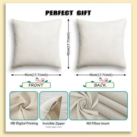 BYFT Eid-Themed Pillow Covers with Beige Background, Featuring Exquisite Ramadan Lantern and Floral Patterns,(Pillow Inserts Not Included) Set of 02 Pcs