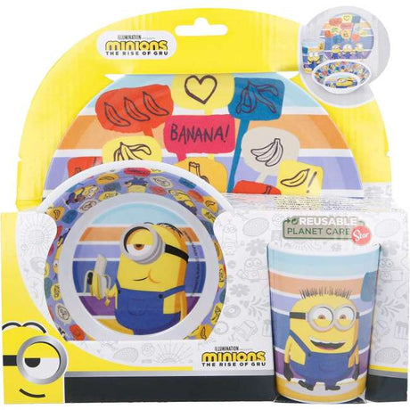 Disney 3Pcs Melamine Set W/O Rim Minions Ii