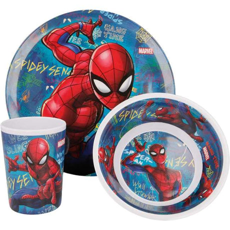 Disney 3Pcs Melamine Snack Set Spiderman Graffiti