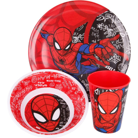 Disney 3Pcs Melamine Set W/O Rim Spiderman Urban Web