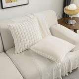 BYFT Pillowcases with Artificial Plush Plaid Texture set of 2pcs