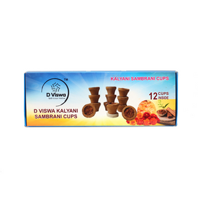 D Viswa Pooja Essentials Pure Chandan Sambrani Cup with Lobal & Guggal Filling, Set of 1