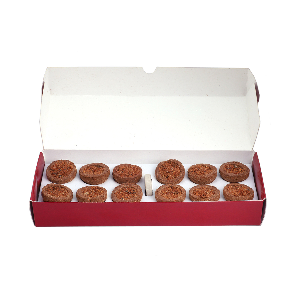 D Viswa Pooja Essentials Panchgavya Havan Sambrani Cup with Lobal & Guggal Filling, Set of 1