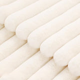 BYFT White Faux Rabbit Fur Bohemian Striped & Solid Square Cushion Covers 45.72 x 45.72 cm (white 2Pcs)
