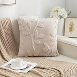 BYFT 2D flat printing Soft Faux Rabbit Fur Throw Pillow Cover with Branch Pattern Set of 01 Pcs