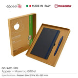 BYFT Appeel A5 Notebook and Maxema Dot Recycled Pen Gift Sets - Black Set of 01