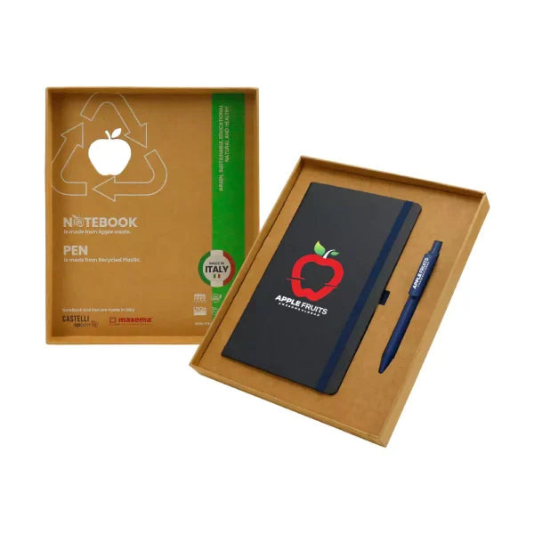 BYFT Appeel A5 Notebook and Maxema Dot Recycled Pen Gift Sets - Black Set of 01