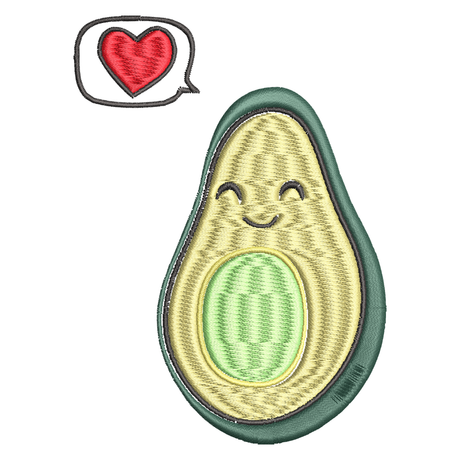 BYFT Embroidered For You Avacado Valentine Designed Female T-Shirt