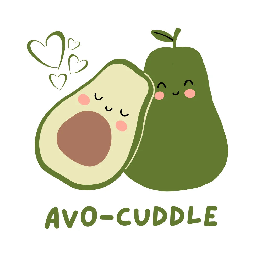 BYFT Cute Tote Bag "Avo-Cuddle", Fun Printed Reusable Tote Eco-Friendly Daily Carry Set of 1