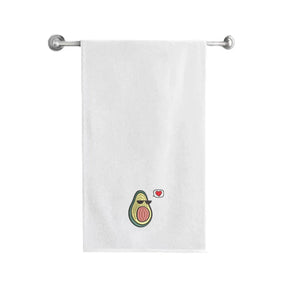 BYFT Embroidered For You Personalised Cotton Towel - Avacado with Pit Design High Quality Embroidery Perfect For Gifting