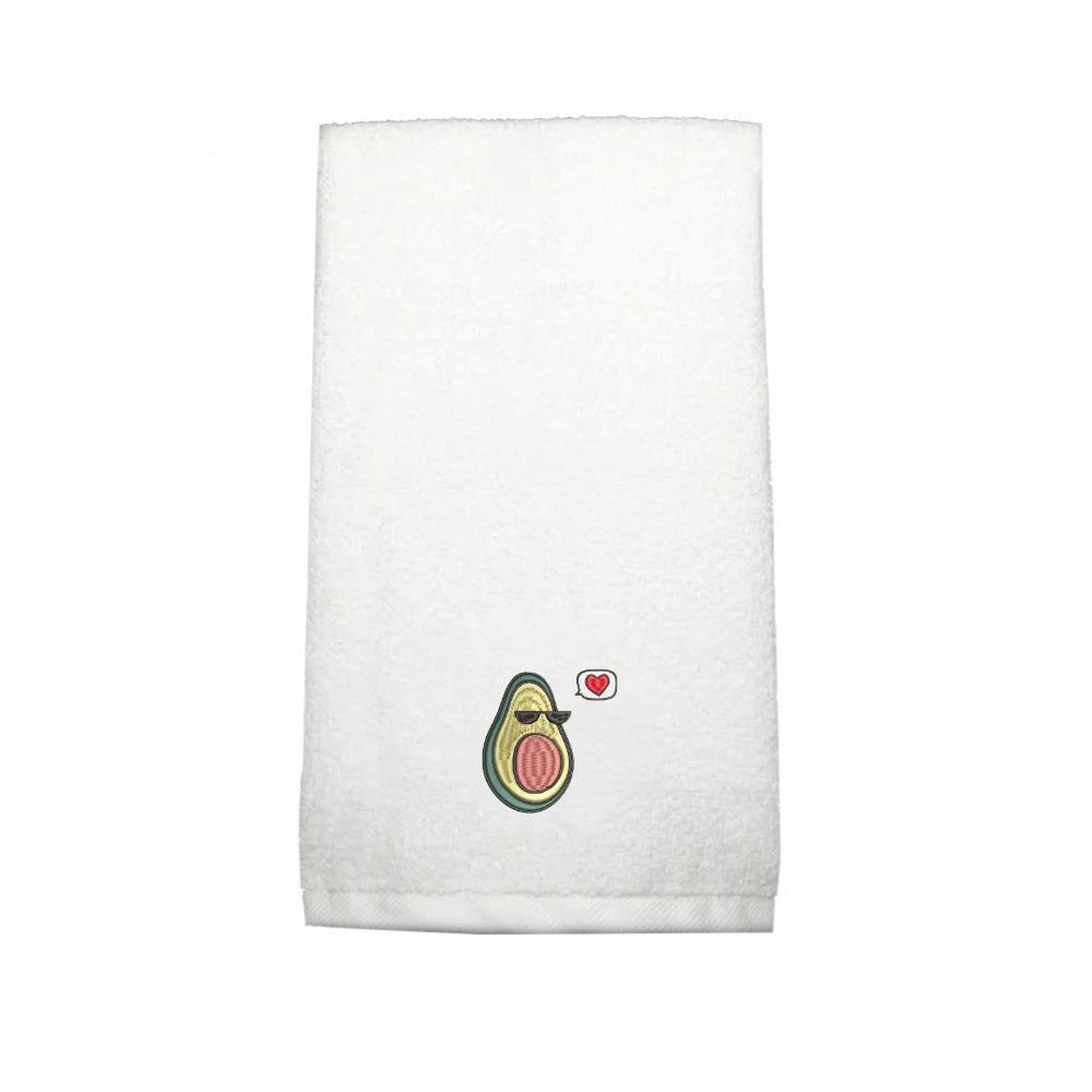 BYFT Embroidered For You Personalised Cotton Towel - Avacado with Pit Design High Quality Embroidery Perfect For Gifting