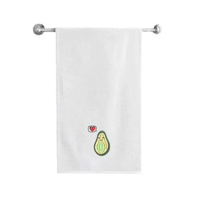BYFT Embroidered For You Personalised Cotton Towel - Avacado without Pit Design High Quality Embroidery Perfect For Gifting