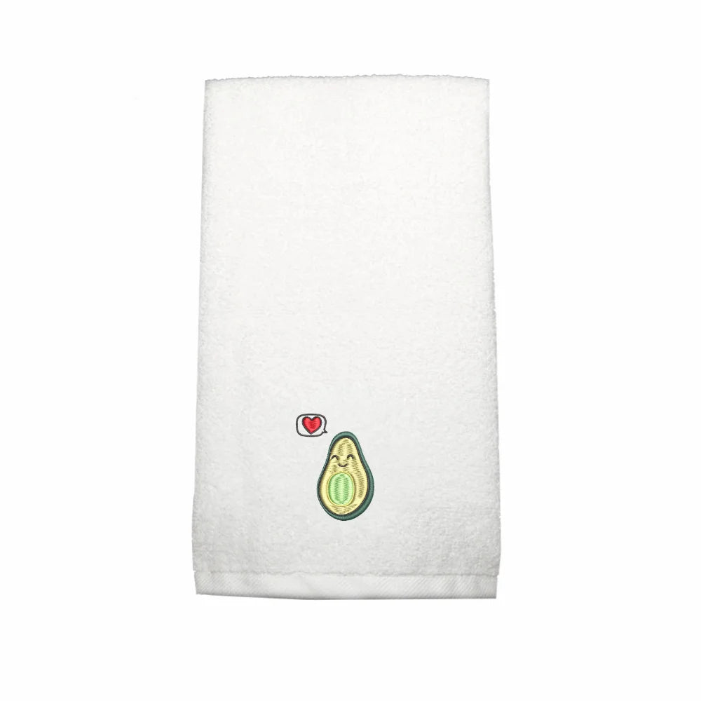 BYFT Embroidered For You Personalised Cotton Towel - Avacado without Pit Design High Quality Embroidery Perfect For Gifting