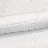 BYFT Magnolia Cotton Bath Mat Jacquard Greek Design Luxury - Soft, Absorbent, Quick-Dry Bath Linen