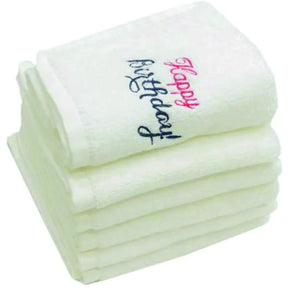 BYFT Embroidered For You Personalised Cotton Face Towel - Happy Birthday Design High Quality Embroidery Perfect For Gifting