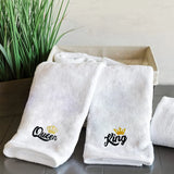 BYFT Embroidered For You Personalised Couple Towel - King & Queen Design High Quality Embroidery Perfect For Gifting