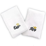 BYFT Embroidered For You Personalised Couple Towel - King & Queen Design High Quality Embroidery Perfect For Gifting