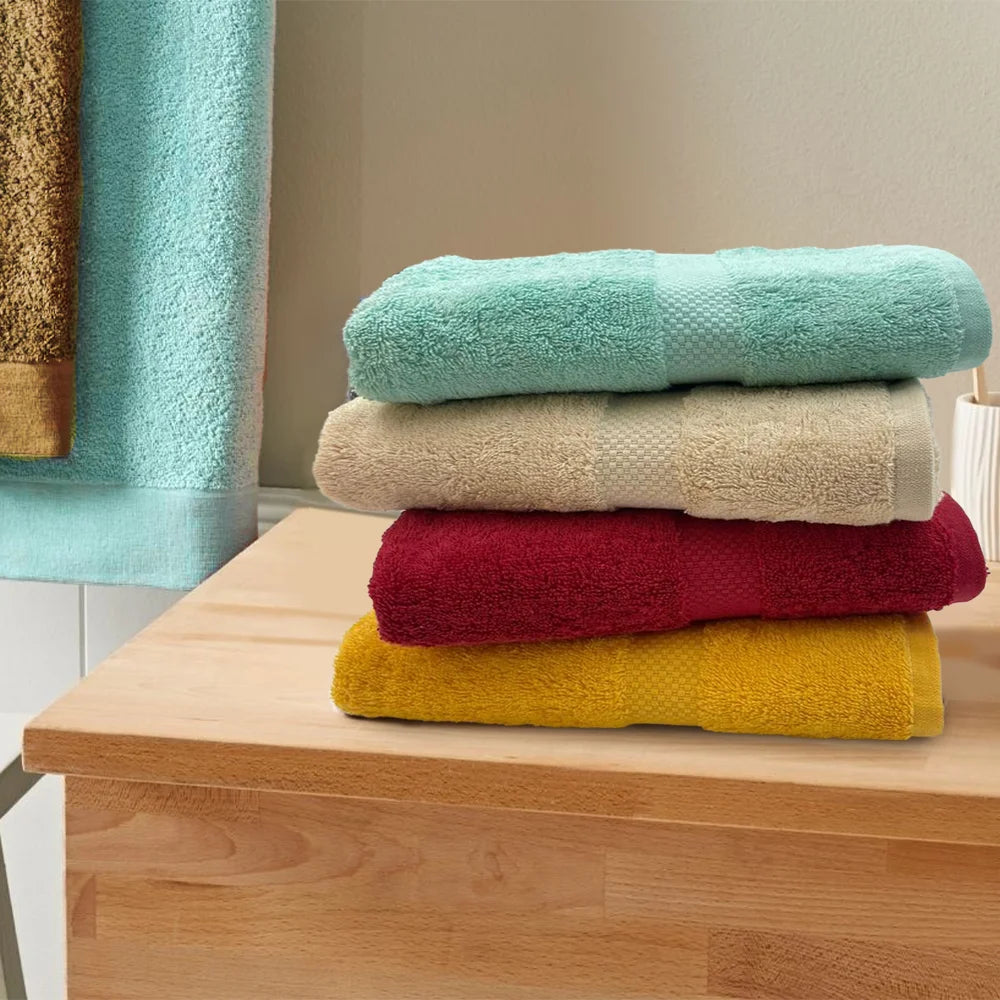 BYFT Gardenia Luxury Cotton Diamond Dobby Towel | Highly Absorbent Quick Dry | Ultrasoft Bath Linen