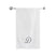 BYFT Embroidered For You Towel Monogrammed Silver Thread Pure Cotton Personalised Initial / Letter / Alphabet Perfect For Gifting