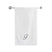 BYFT Embroidered For You Towel Monogrammed Silver Thread Pure Cotton Personalised Initial / Letter / Alphabet Perfect For Gifting