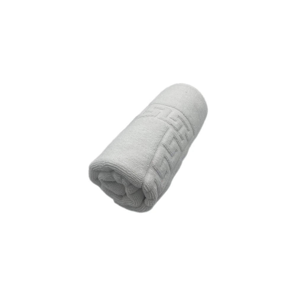BYFT Magnolia Cotton Bath Mat Jacquard Greek Design Luxury - Soft, Absorbent, Quick-Dry Bath Linen