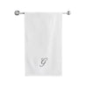 BYFT Embroidered For You Towel Monogrammed Silver Thread Pure Cotton Personalised Initial / Letter / Alphabet Perfect For Gifting