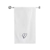 BYFT Embroidered For You Towel Monogrammed Silver Thread Pure Cotton Personalised Initial / Letter / Alphabet Perfect For Gifting