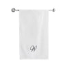 BYFT Embroidered For You Towel Monogrammed Silver Thread Pure Cotton Personalised Initial / Letter / Alphabet Perfect For Gifting