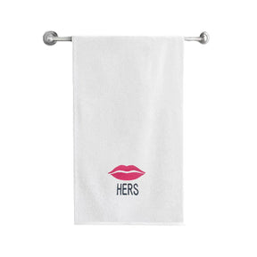BYFT Embroidered For You Personalised Cotton Towel - Her Lips Design High Quality Embroidery Perfect For Gifting