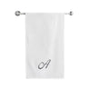 BYFT Embroidered For You Towel Monogrammed Silver Thread Pure Cotton Personalised Initial / Letter / Alphabet Perfect For Gifting
