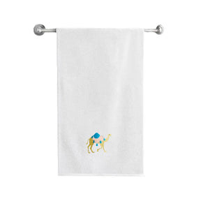 BYFT Embroidered For You Personalised Cotton Towel - Camel - Blue Dad Design High Quality Embroidery Perfect For Gifting