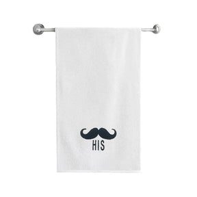 BYFT Embroidered For You Personalised Cotton Towel - His Mushtache Design High Quality Embroidery Perfect For Gifting