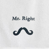 منشفة قطنية مخصصة من BYFT مطرزة خصيصًا لك - تصميم Mr. Right، تطريز عالي الجودة، مثالية للهدايا