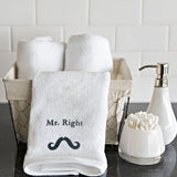 منشفة قطنية مخصصة من BYFT مطرزة خصيصًا لك - تصميم Mr. Right، تطريز عالي الجودة، مثالية للهدايا