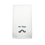 منشفة قطنية مخصصة من BYFT مطرزة خصيصًا لك - تصميم Mr. Right، تطريز عالي الجودة، مثالية للهدايا